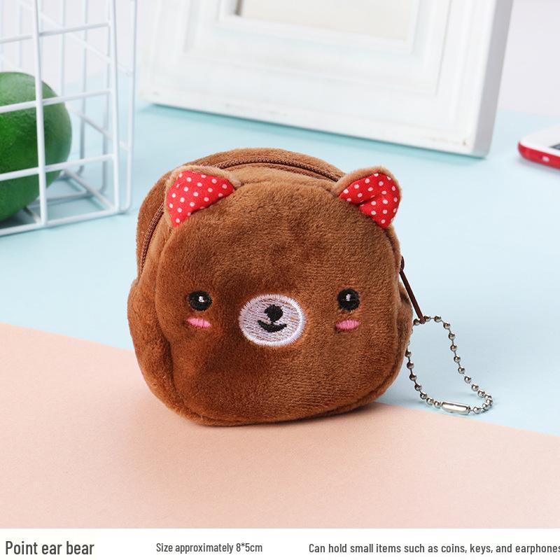 Мультяшная Плюшевая 3D Монетница - Милый Мешочек для Ключей и Монет для Девочек и Студентов
