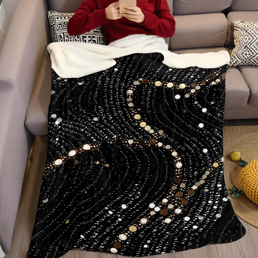 Glimmer Veil Flanelldecke Warm Weich Halloween Weihnachten Sofa Warm Gemütlich Dekoratives Dekor Geschenk für Alle Jahreszeiten