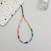 Color Rice Beads Acrylic Pearls Fashion Anti-lost Hand Pendant Short Mobile Phone Chain