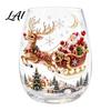 Festliche Feiertagstrinkware Weihnachten 3D Glasbecher Weihnachtsmann Schneemann Baum Skulpturierte Tasse Hitzebeständiger Becher Dekoratives Trinkgeschirr Geschenk für