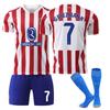 2025-26 Atletico Madrid Domicile N°. 7 Maillot Gretzman Vêtements pour enfants Ensemble d'uniforme de football 19 Alvarez