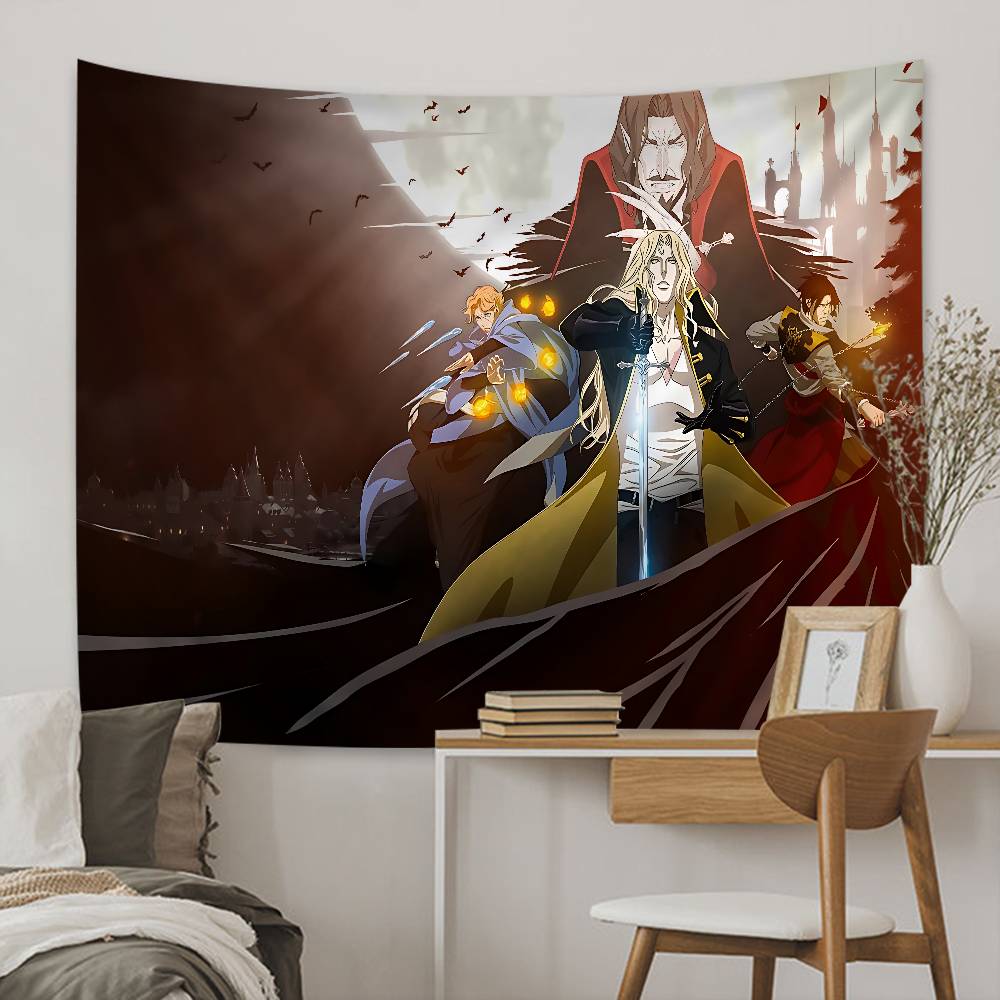 Castlevania Cartoon Hanging Bohemian Tapestry Indian Buddha Wall Decoration Witchcraft Bohemian Hippie Cheap Hippie Wall Hanging