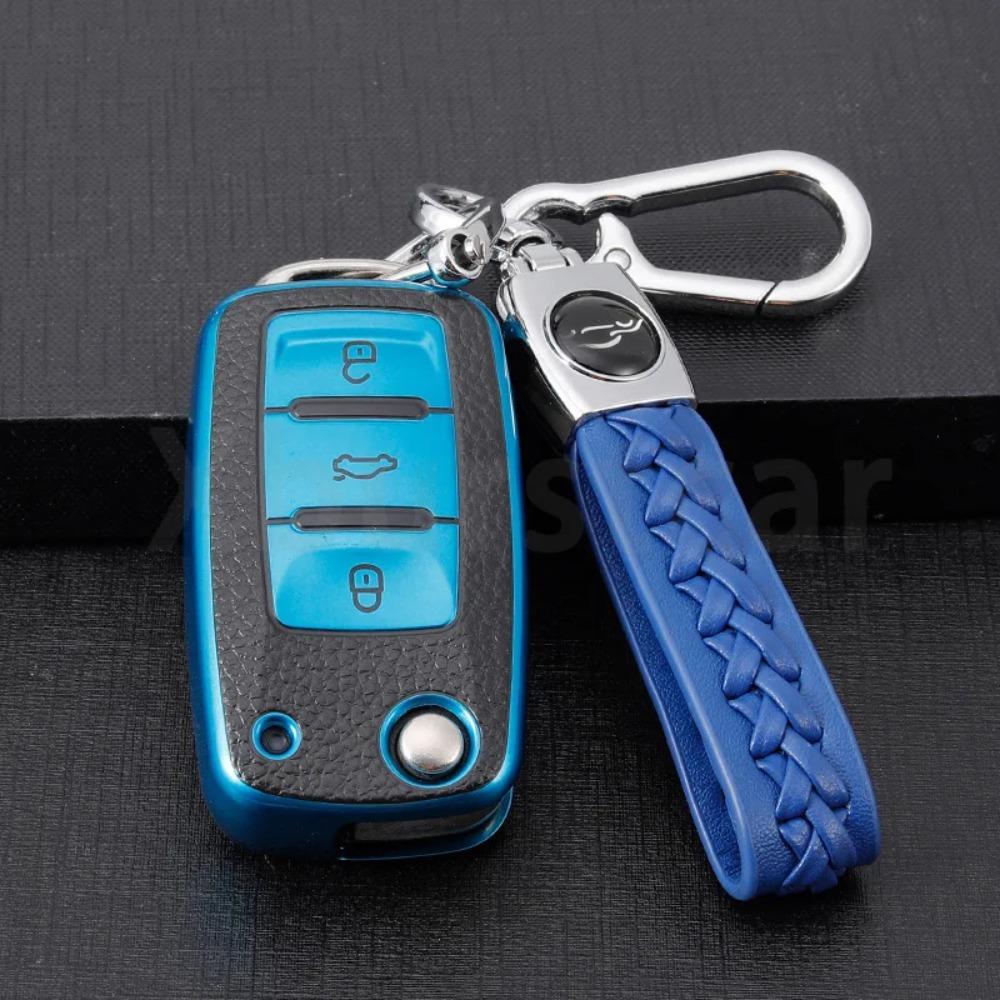 For VW Volkswagen Golf 4 5 6 MK4 Amarok Polo Bora Jetta Altea Alhambra Passat Beetle Caddy Tiguan TPU Car Key Case Cover Shell