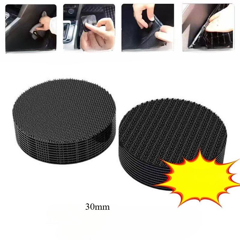 10pcs Car Floor Mat Invisible Fixing Clip Double-sided Adhesive Hook and Loop Car Backing Patch Strong Adhesion for Trunk