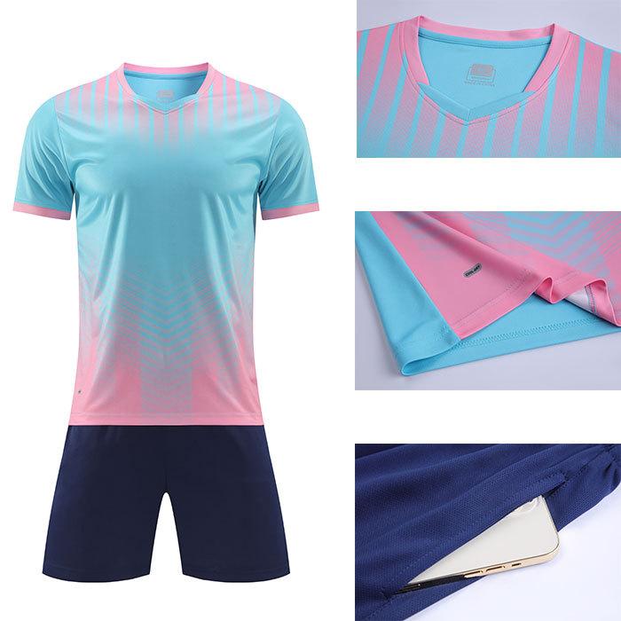 New football jersey set Student sports games Adult children's short-sleeved football jersey Printing number Wholesale