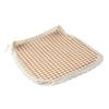 Decorative Seat Mat for Rattan Chairs Cotton Linen Chair Pad with Ties, Striped Plaid Comfortable Pads Patio Lace Trim, Breathable Dining Office Soft