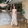 Design Sense Niche Irregular Floral Skirt Spring and Summer New Dress Waist Skirt Temperament Thin Suspender Dress