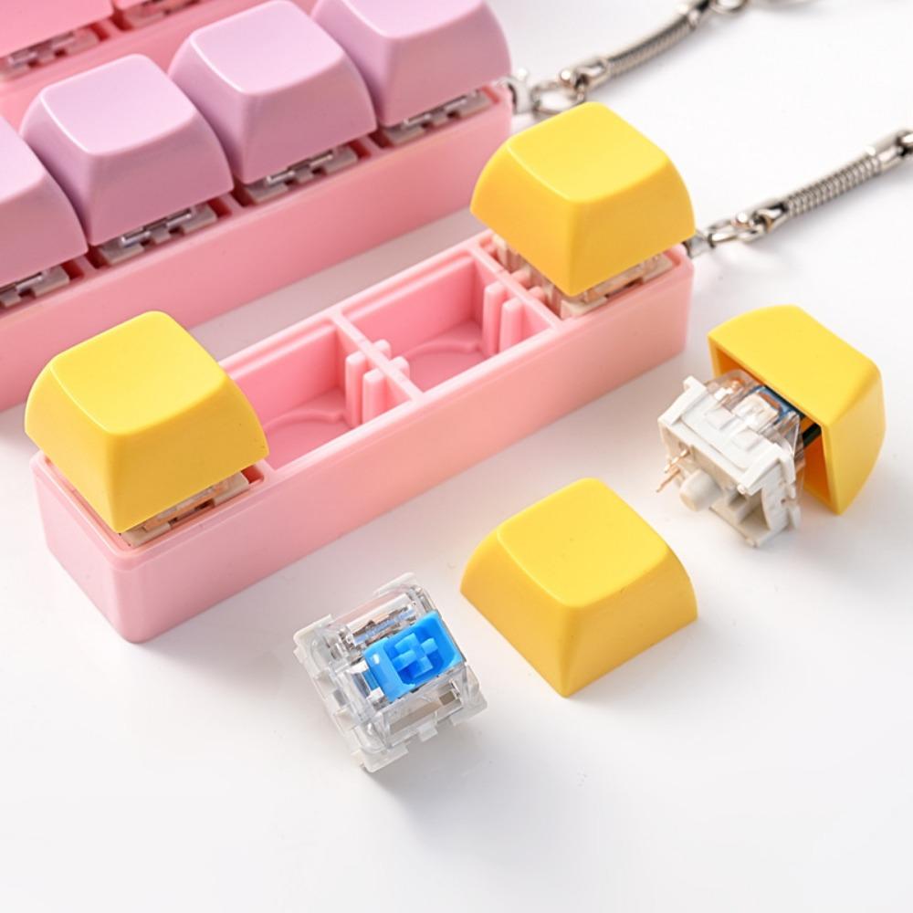 4/8/12/20Pcs Macaron Keyboard Fidget Keycap Keychain Stress Relief Pendant Xmas Birthday Valentine Office Party Gift Charm