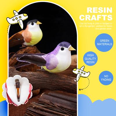 12pcs Mini Sparrow Clip On Ornaments Tree Decor Mini Artificial Foam Bird Bird Model Crafts Garden Bird Ornaments for DIY Crafts