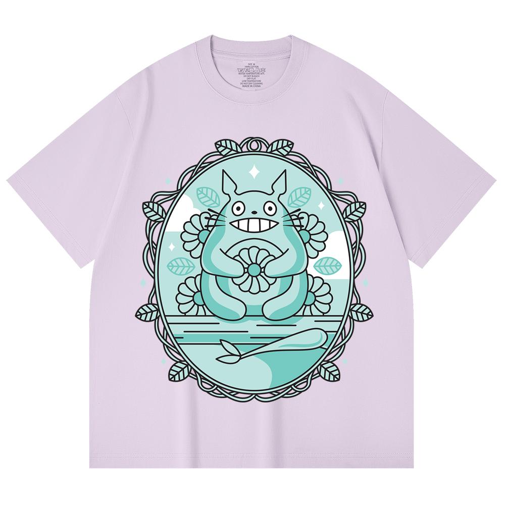 230 Gsm 100% Cotton Ghibli V6 Totoro Print Unisex Heavy Cotton T Shirt