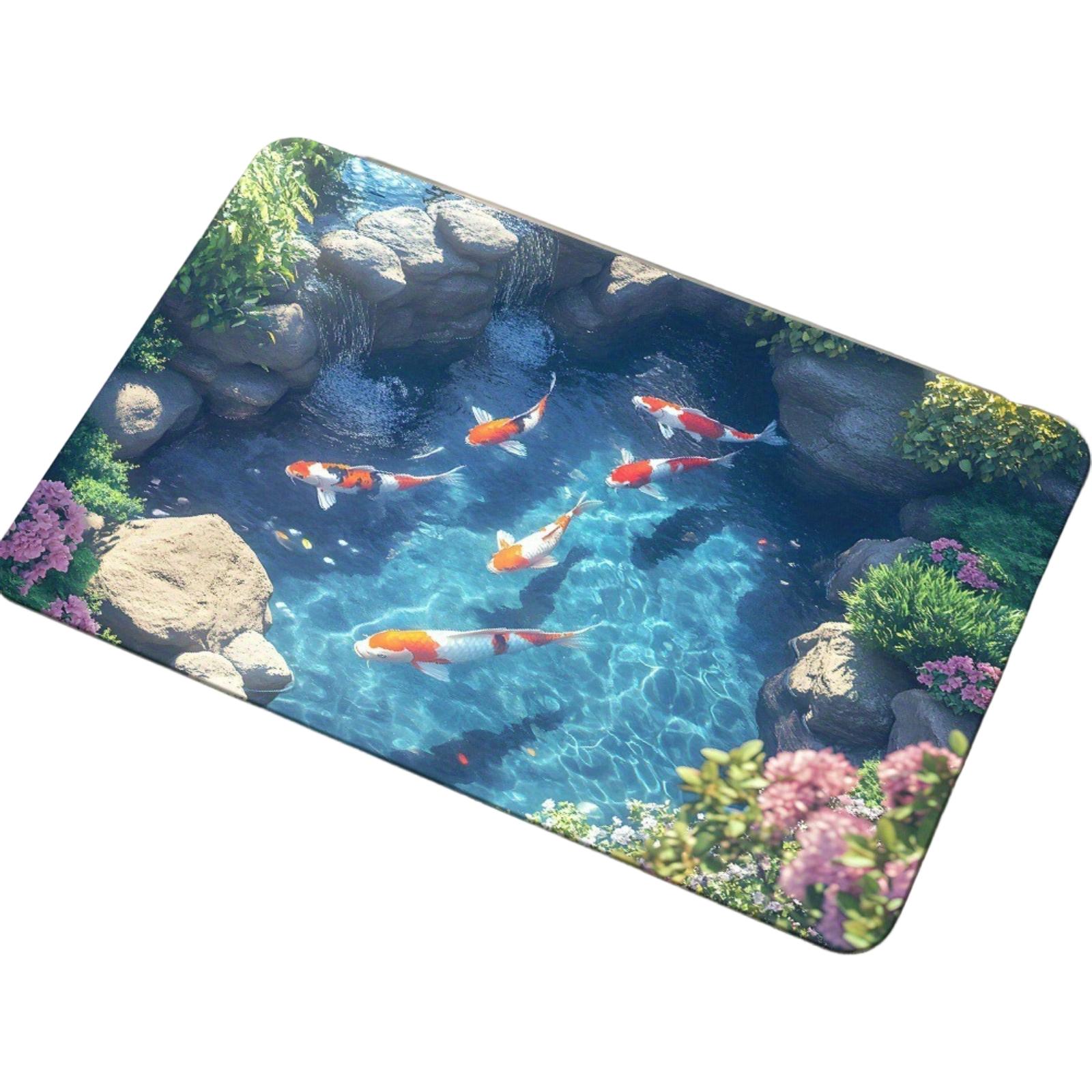 

80*120см 3D Визуальный Эффект Кристальный Бархат Коврик Для Входа, Грязеотталкивающий И Легкий В Уходе Придверный Коврик One Size