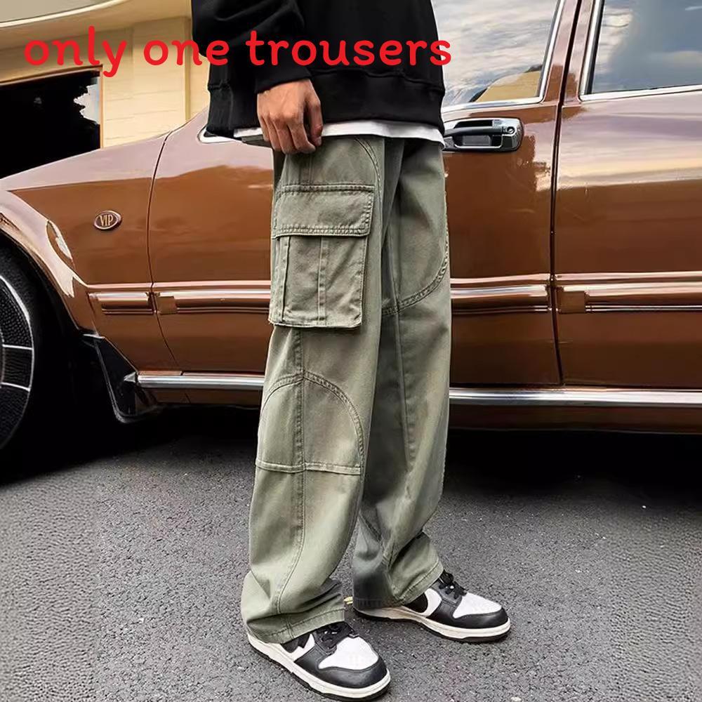 American Retro Work Pants For Men With Stretch Fabric Casual Style For Daily Wear