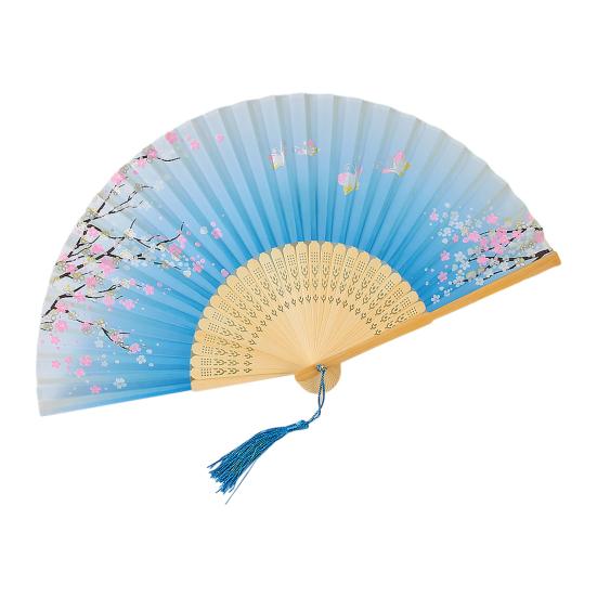 Chinese Style Folding Fan with Tassels Portable Summer Handheld Cooling Fan Decoration Dance Performance Props Party Costume Accessories