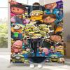 Cute Minions cartoon Flannel Blanket,Ultra Soft Warm Plush Throw for Home Bedroom Bed Sofa Cover Camping Picnic gift kids