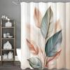 Modern Boho Leaf Shower Curtain Watercolor Plant Design Bathroom Decor Elegant Nature Inspired Bath Linen Soft Pastel Colors