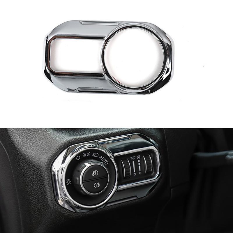 Car Headlight Switch Trim Button Decor Cover Stickers Styling Interior Accessories For Jeep Wrangler JL 2018+ Gladiator JT