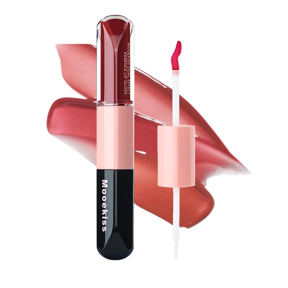 

Mooekiss Lip 2-in-1 Lip Gloss - Long-lasting, moisturizing, highly pigmented, and hydrating. Features a matte finish and essence. Double-ended lip