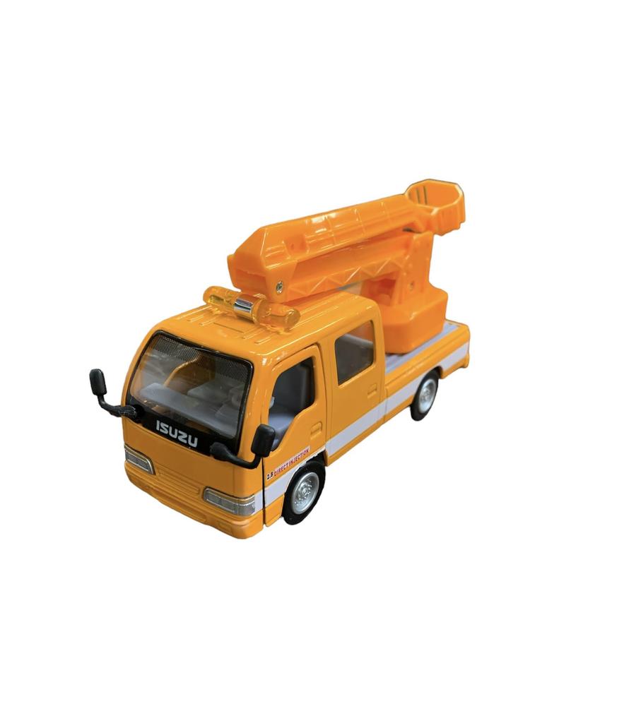 Isuzu Elf Truck Work Miniature Vehicle Isuzu Aerial Work Platform (Aerial Platform) [Pull-Back Car/Work Series] (Orange)