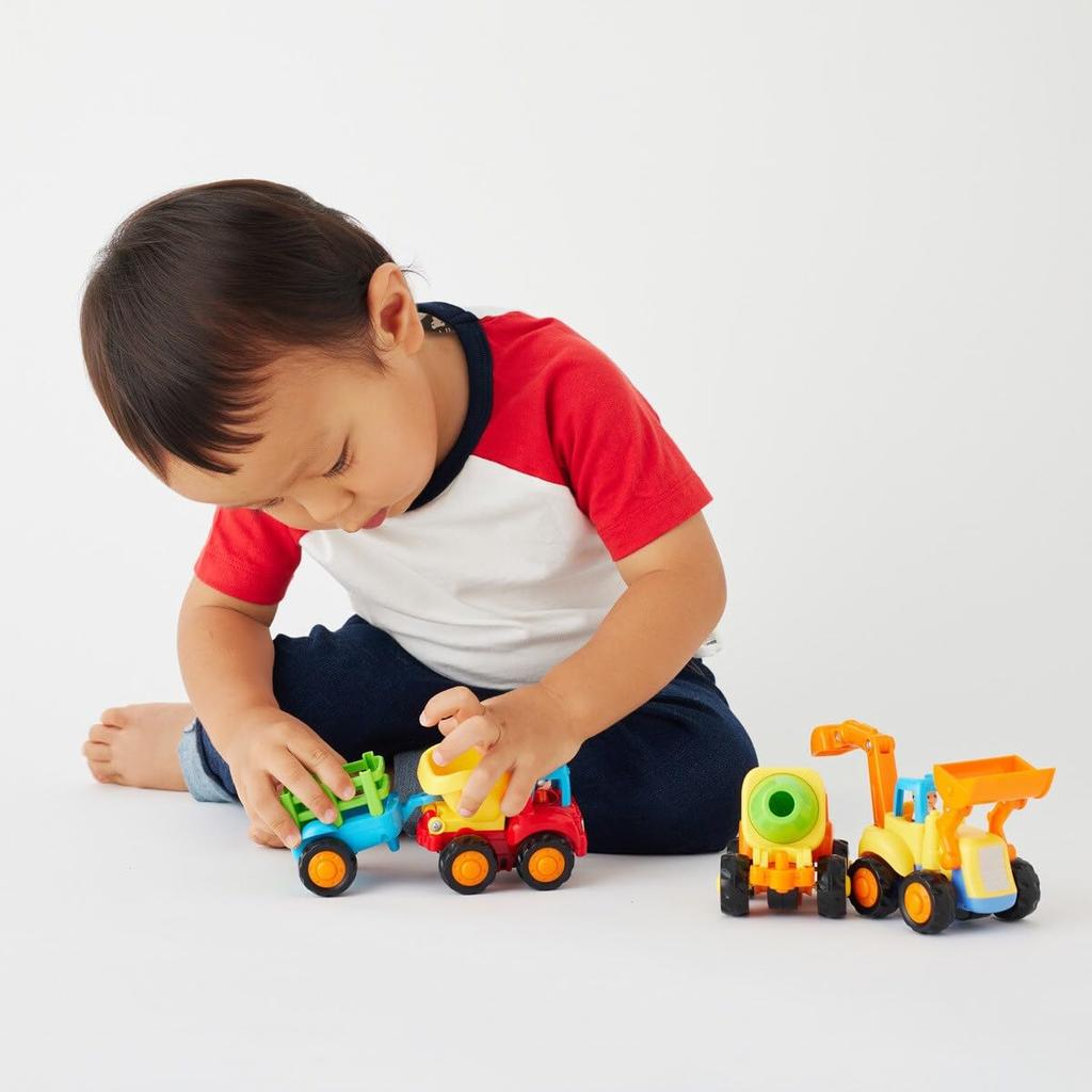 DADWAY Hola Toys 4-Piece Working Car Set for Ages 18 Months and Up, TYHOL326