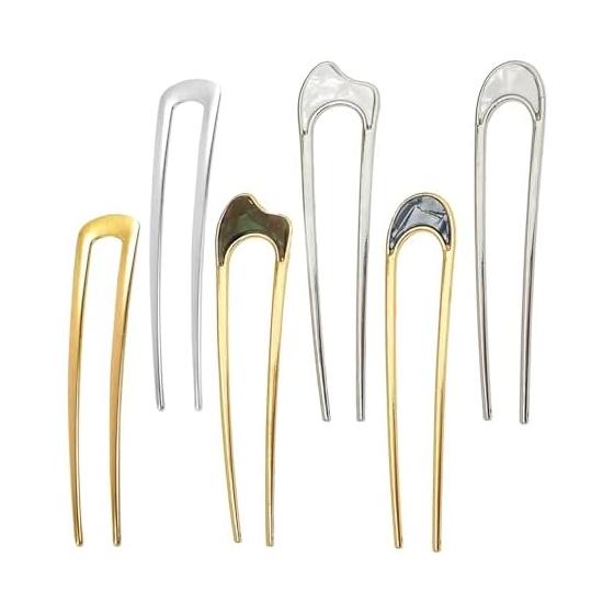 YINKE 6-Piece U-Shaped Hairpins, Simple Retro Hair Sticks for Updos, Formal & Casual Occasions, Wedding, Graduation, Party, Gift