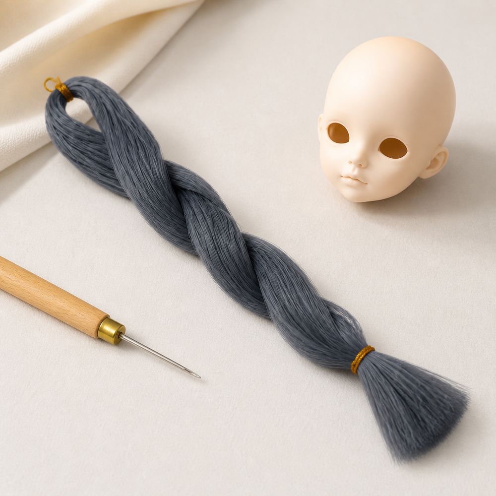 80cm Heat-Resistant Fiber Doll Hair Hand-crocheted Doll Hair for BJD SD Doll Doll Hair