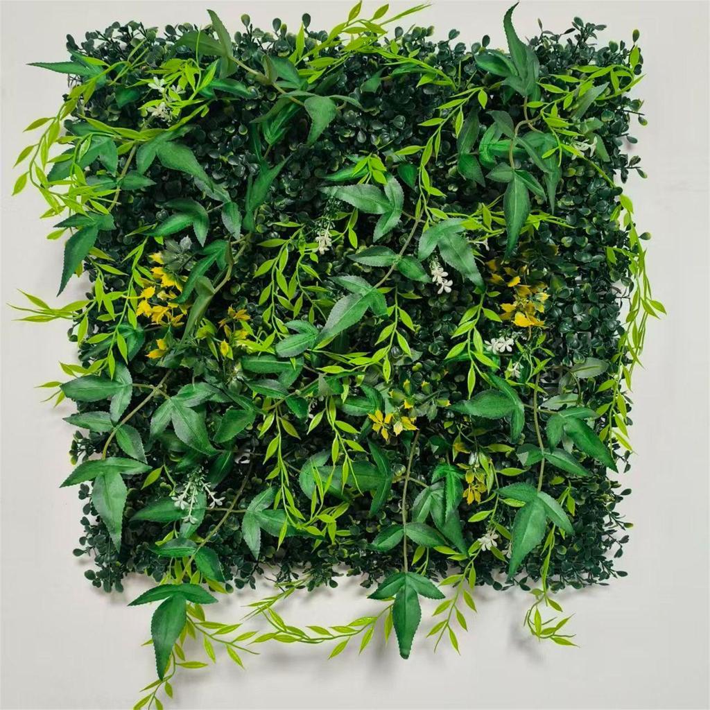 50×50cm Artificial Green Plant Wall - Plastic Vertical Garden, Fake Flower Wall, Synthetic Turf Background