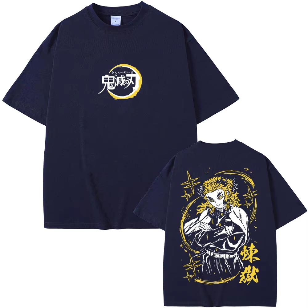 Anime Demon Slayer Rengoku Kyoujuro Grafické Tričko Pánské Dámské Manga Kimetsu No Yaiba Tričko Pánské Nadrozměrná Trička Topy