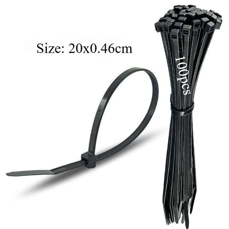 Nylon Electronic Zip Ties 100 Pcs Professional Self-Locking Cable Tie Straps Black UV Multi-Purpose Tie for Garden Fence Outside