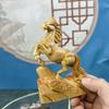 wood carving Zodiac Horse Animal figurine decoration Solid wood carving Home Living Room Office Wealth Luck Feng Shui Decor