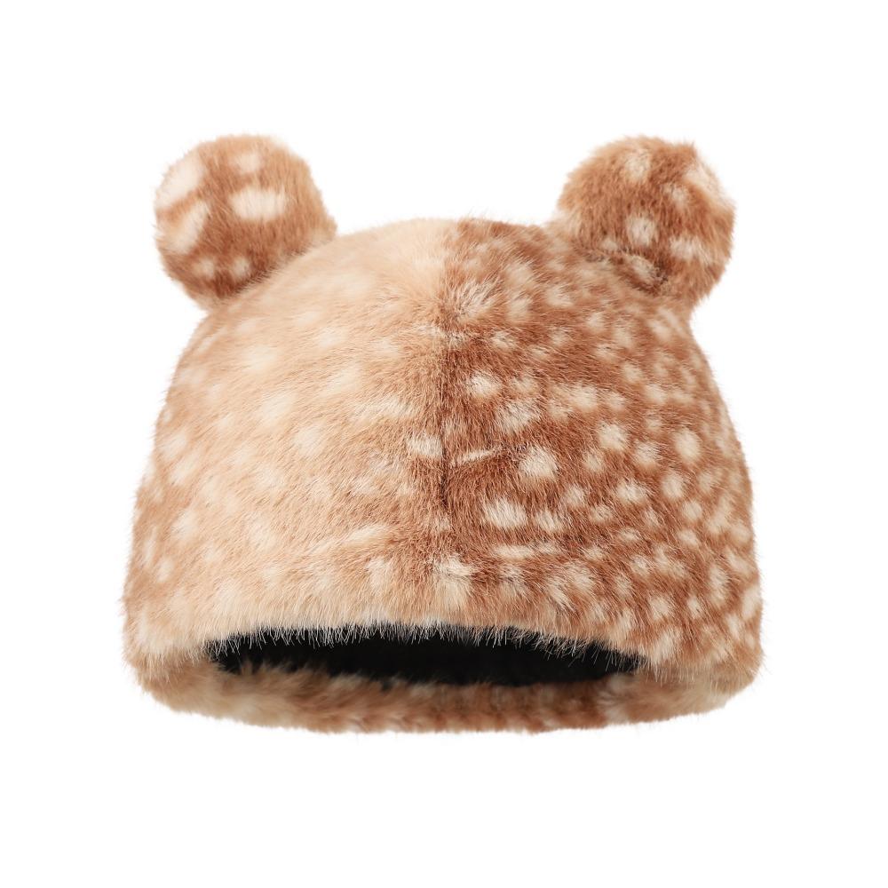 

Reindeer Pattern Plush Hat Plush Fur Cycling Cap New Winter Cap Winter Style 3