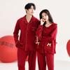 Couple pajamas big red suit natal year marriage newlywed men and women winter island fleece fleece autumn and winter small man