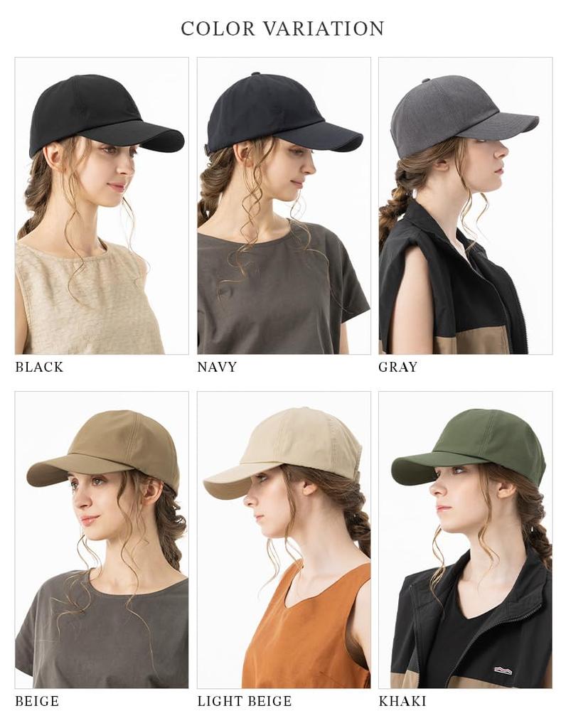 [Loo&c] Loo&c Hat, Water-repellent Cap, Large Size, Deep, Outdoor Cap, Women's, Cool to the Touch, Neck Guard, 100% Light Blocking, UV Protection,
