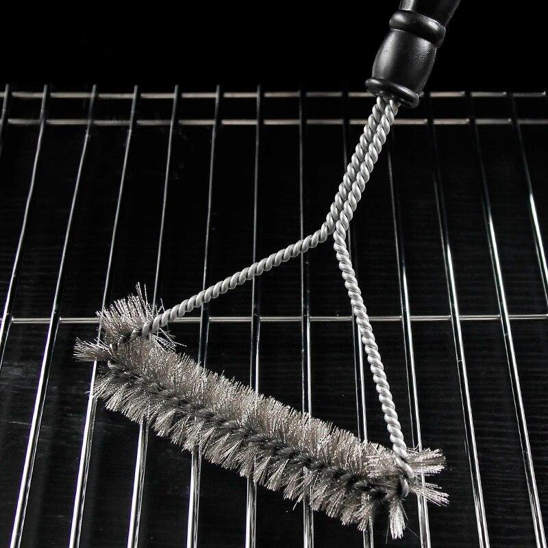 BBQ Brush Clean Tool Grill Grill Børst i rustfritt stål Non-stick Kjøkken Rengjøring Stålbørster Grilltilbehør