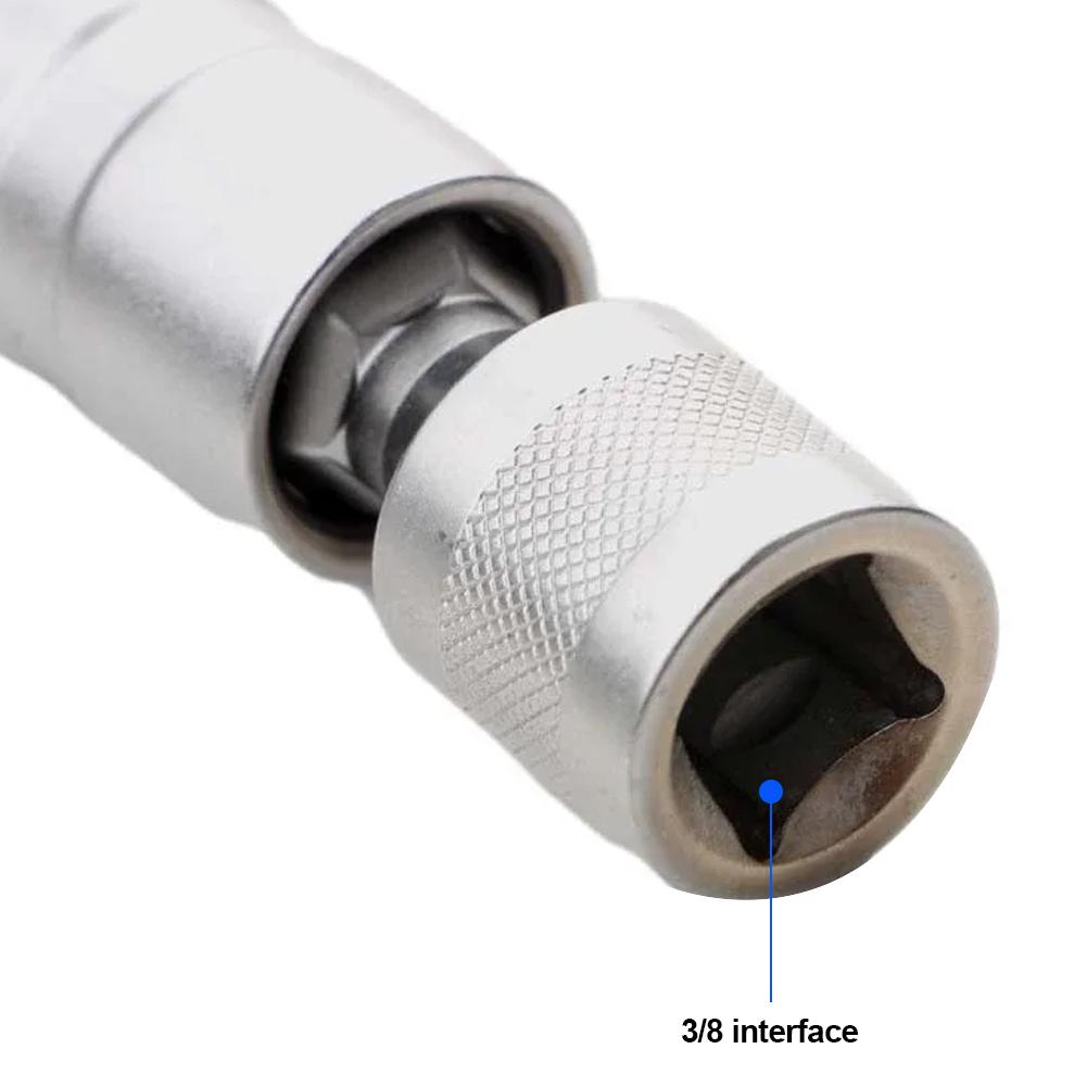Universal Auto-Reparaturwerkzeug 14mm 16mm Zündkerzennuss Schraubenschlüssel Adapter Set Gelenk mit Magnetischer Flexibler Nuss Dünnwandig 3/8" Antrieb