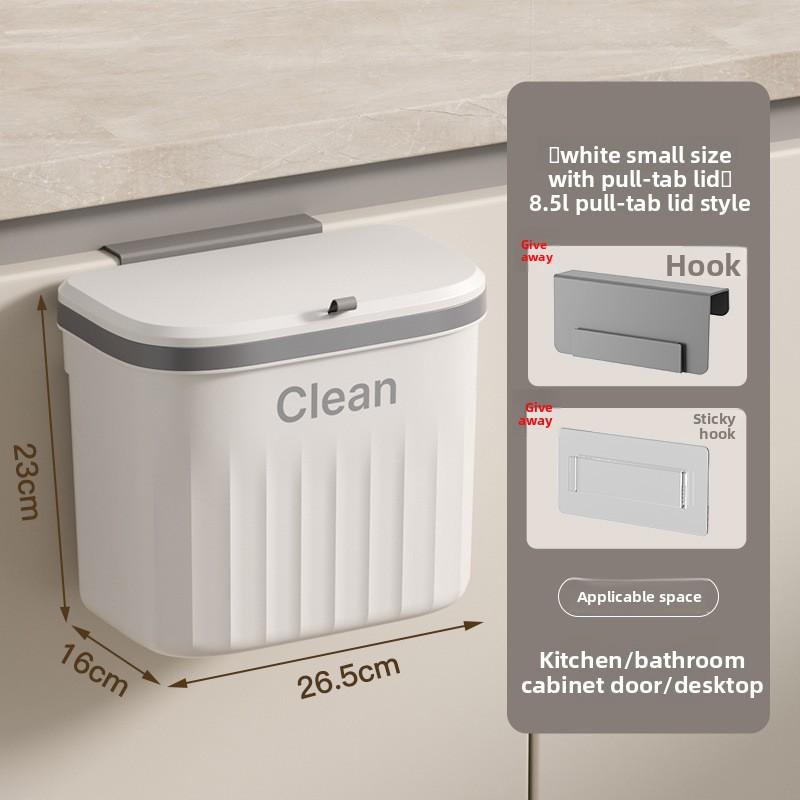 Küchenmülleimer mit Deckel, zum Aufhängen, leicht zu reinigen. Wandhängender Mülleimer für das Badezimmer. Haushalts-Dichtungsring für Wasserdichtigkeit.