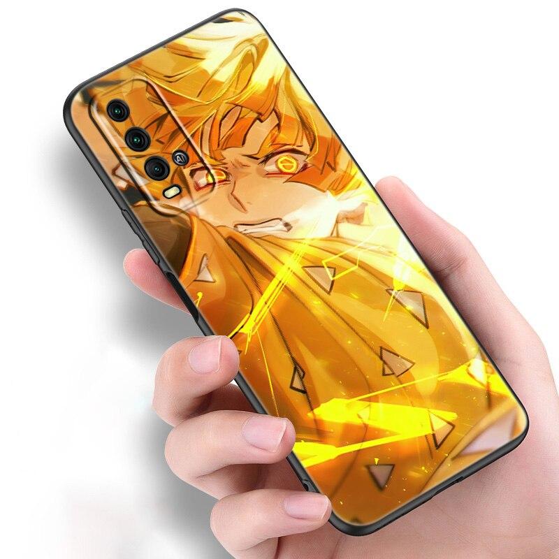 Anime Demon Slayer Zenitsu Silicone Phone Case For Xiaomi Redmi Note 11 10 9 8 Pro 11T 10T 10S 9S 8T 9 9A 9C 9T Black Soft Cover
