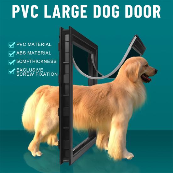 XL Hundeklappe, Kunststoff Hundeklappe, Extremwetter Hundeklappe, Riesige Hundeklappe für Große und Extra Große Hunde, Magnetische Position Große Hundeklappe