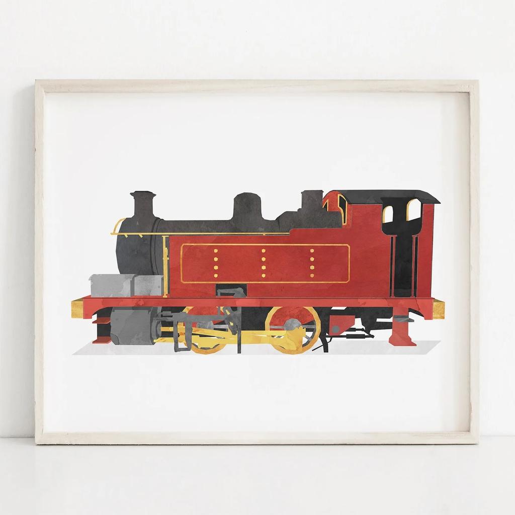 Auto Zug Motorrad Kinderzimmer Vintage Leinwand Kunst Gemälde Poster und Drucke Aquarell Wandkunst Bild für Heimdekoration Cuadros