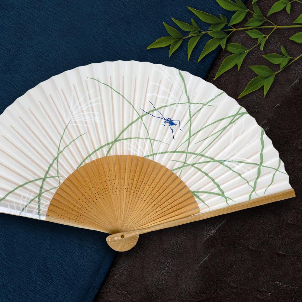 Skládací vějíř pro vyrobený z pro japonský japonský oděv housenka [Osaka Choseido] muži, papír, stylový, business, styl, doplněk, festival, v krabičce,