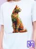 Women's T-shirt with a Signature Print. Aggressive, Bold Turquoise Tyrannosaurus Rex, a Predatory Dinosaur In Aquamarine, whi,Unisex,gift,Top