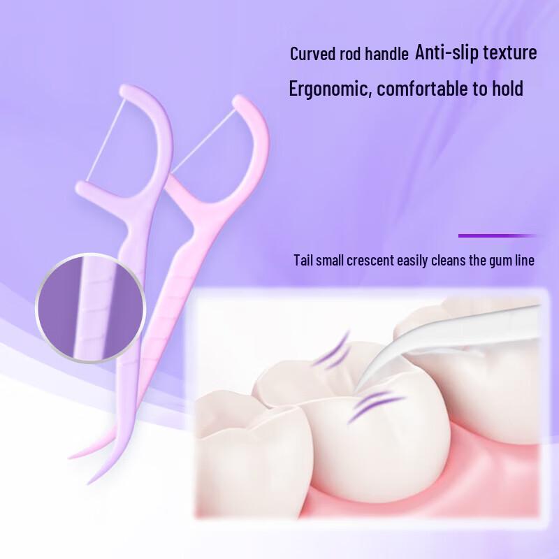 Shuke Bamboo Charcoal Flat Thread Dental Floss Picks