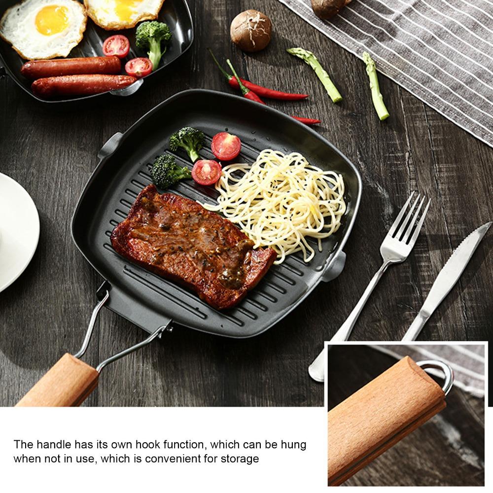 Folding Handle Frying Pan Nonstick Grilling Skillet Grill Pan  steak/Bacon/Meat/Fish