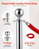 8 Pcs Silver Stanchion Post 4 Red Velvet Ropes Sand Injection Hollow Base