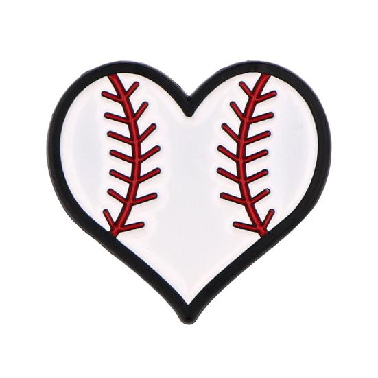 

Decorative Brooch Football Pattern Heart Shape Zinc Alloy Lapel Pin Sweater Dress Suit Lapel Badge Versatile Outfit Accessory C