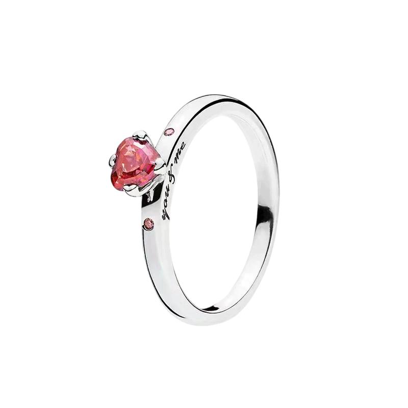 New S925 Silver Red Rose Bow Simple Love Ring Card Snowflake Series Ice Linghua Gold Bee Flower Ring Jewelry
