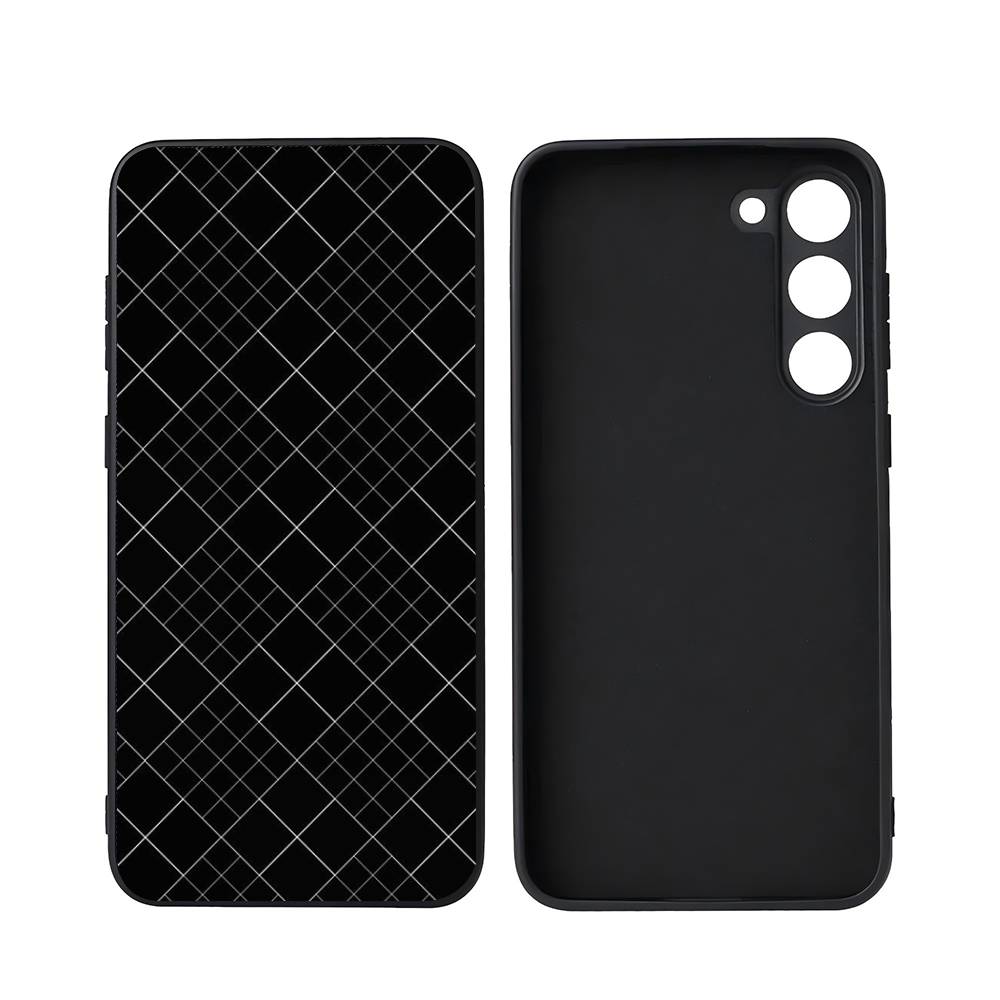 Black And White Grid For Samsung Galaxy S23 S24 S25 Ultra S22 Plus S21 Black Soft Case Waterproof Soft Case