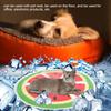 Pet Ice Pad PVC Fruit Pattern Round Cooler Mat Water Cooling Cushion Summer Cats Dogs SeatWatermelon