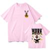 Work Rabbit  Cartoon Printing T-shirts ATEEZ Korean Style Punk Band Tee-shirt Short Sleeve Cotton Comfortable Tshirt Women Girls