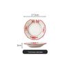 Set di Piatto Rotondo Rosso Ceramica Retrò Doppia Felicità - Piatto Basso, Piatto Piatto, Piatto per Hot Pot, Piatto per Carne, Piatto per Salsa e Piatto per Pesce per Tavola da Ristorante.