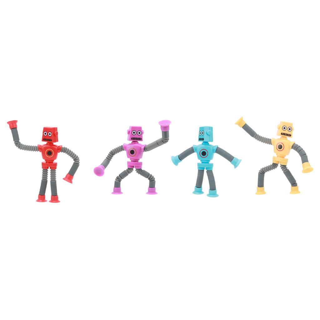 4pcs Plastic Telescopic Toys with Light Telescopic Suction Cup Giraffe Toy Stress Relief Telescopic Giraffe Fidget Toys for Children